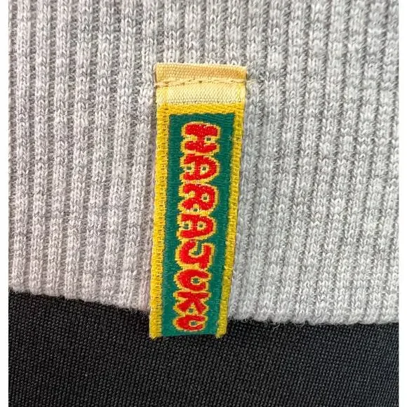 Harajuku Lovers Gray Spellout Graphic Zip Loose Hoodie Sweater S Small USA GENZ - Picture 3 of 10